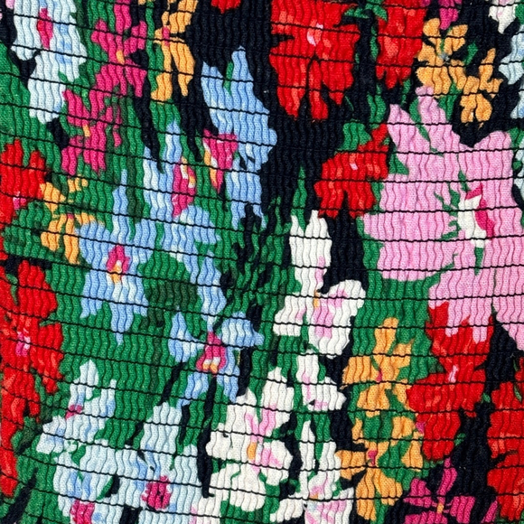 Old Navy Dress Women’s XXL Tall Blue Green Floral Spaghetti Strap Linen Blend - Picture 8 of 16